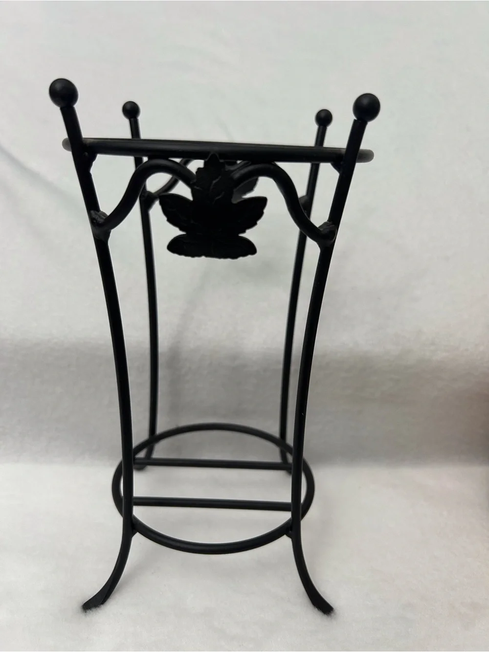 Longaberger Honey Oak Woven Umbrella Stand with Black Metal Frame
